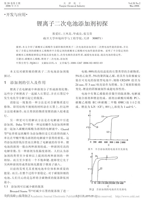 锂离子二次电池添加剂初探