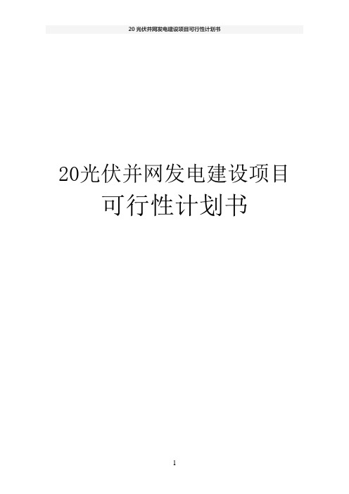 20光伏并网发电建设项目可行性计划书