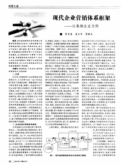 现代企业营销体系框架——以卷烟企业为例