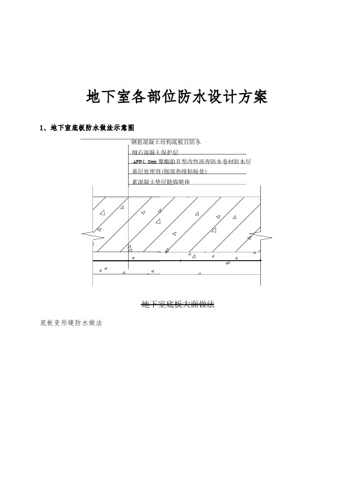 地下室各部位防水设计方案