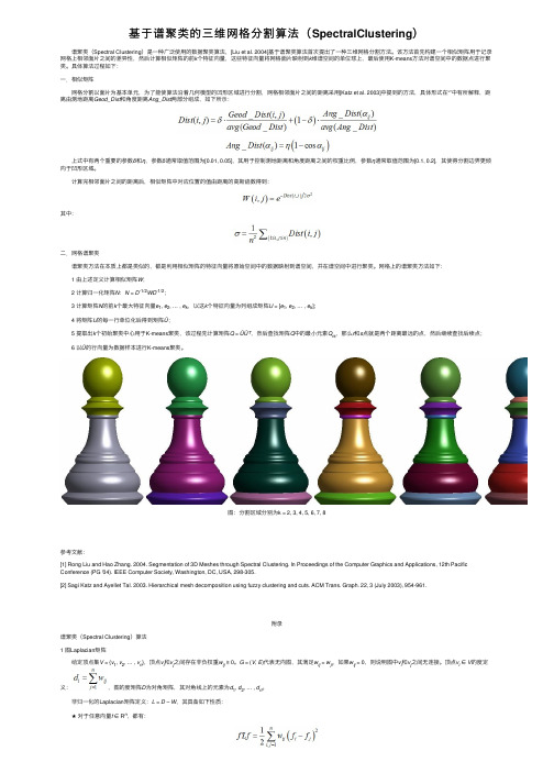 基于谱聚类的三维网格分割算法（SpectralClustering）