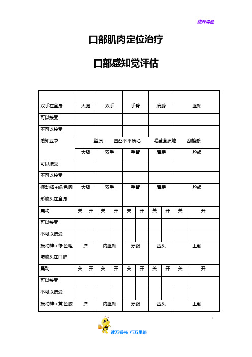 【口肌】4.2.口部肌肉定位治疗—口部感知觉评估