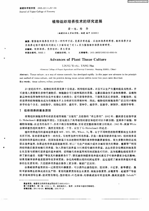 植物组织培养技术的研究进展