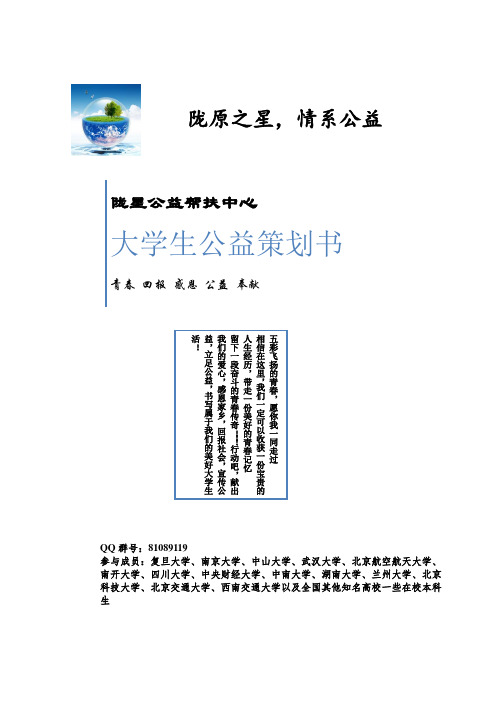 陇星公益初步策划书