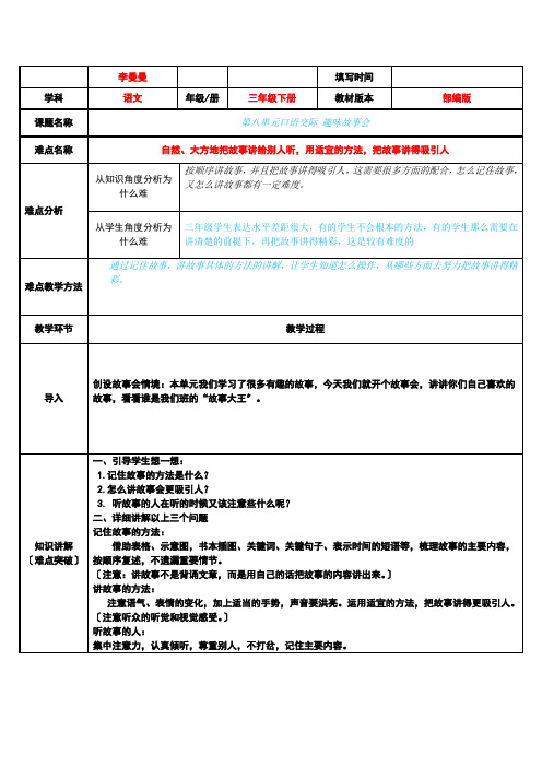 口语交际：趣味故事会(1)