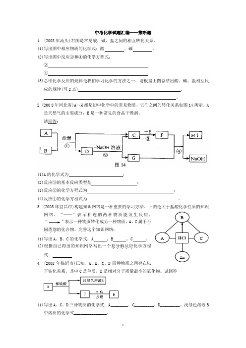 2012中考推断压轴题