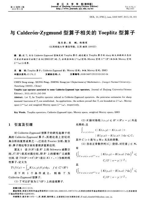 与Calderon—Zygmund型算子相关的Toeplitz型算子