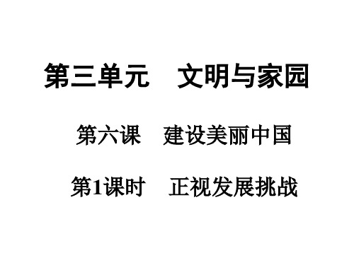 上册正视发展挑战课件(最新)部编版道德与法治九年级全一册