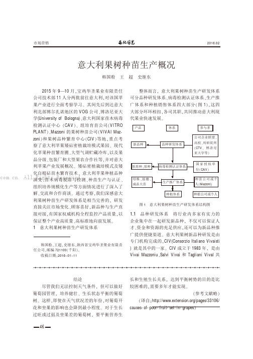 意大利果树种苗生产概况