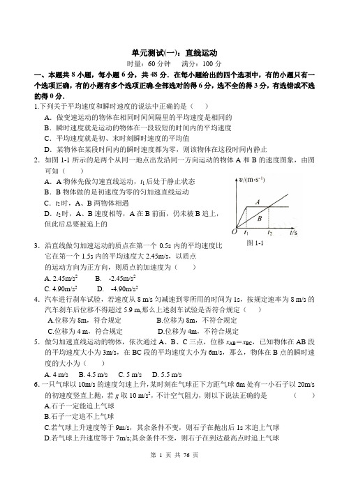 2011年高考物理一轮复习单元测试题(17套)