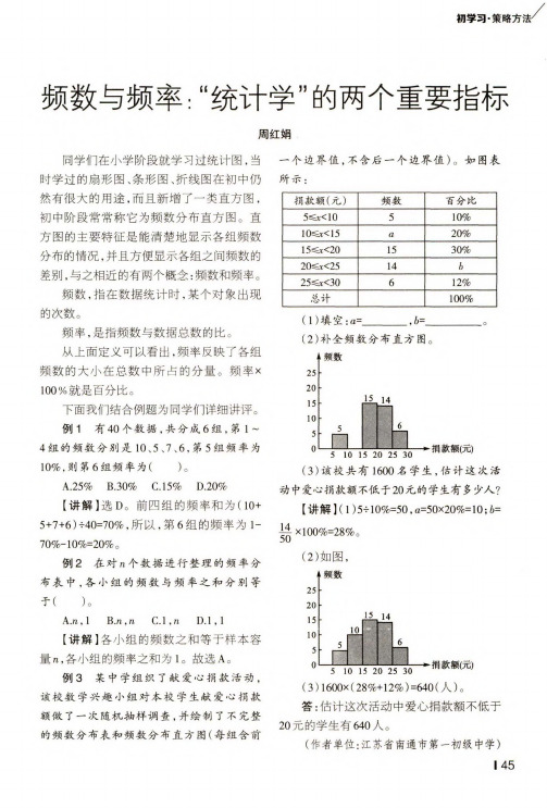 频数与频率：“统计学”的两个重要指标