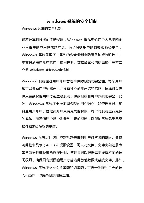 windows系统的安全机制