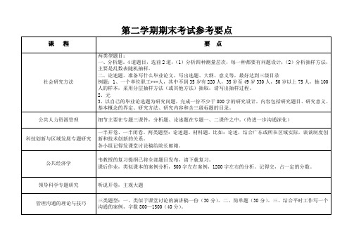 第二学期期末考试参考要点--6.22修改稿