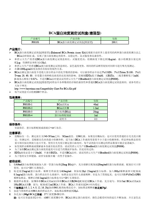 BCA蛋白浓度测定试剂盒(增强型)