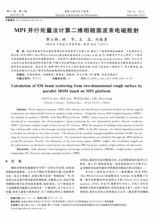 MPI并行矩量法计算二维粗糙面波束电磁散射