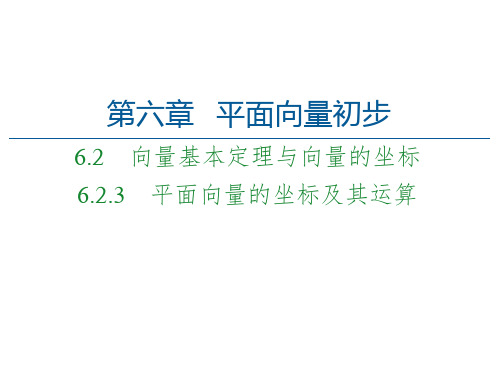 第6章 6.2 6.2.3 平面向量的坐标及其运算-(新教材)人教B版(2019)高中数学必修第二册