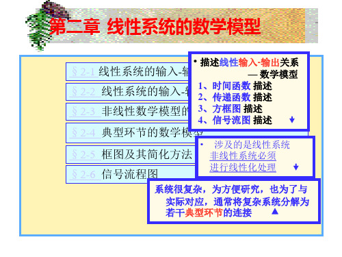 自动控制原理课件 第二章 线性系统的数学模型