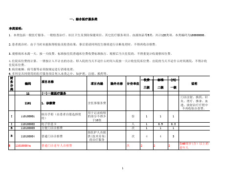 新疆维吾尔自治区医疗服务项目价格(医保处 更新至2018.5.21日)