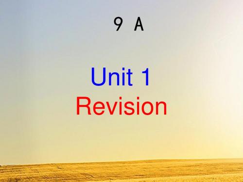 牛津译林版九年级英语上Unit1 Revision(复习专用)课件