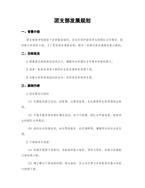 团支部发展规划