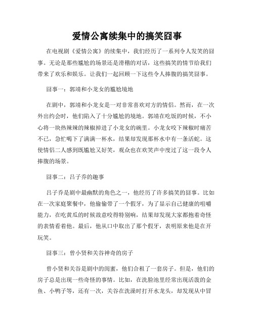 爱情公寓续集中的搞笑囧事