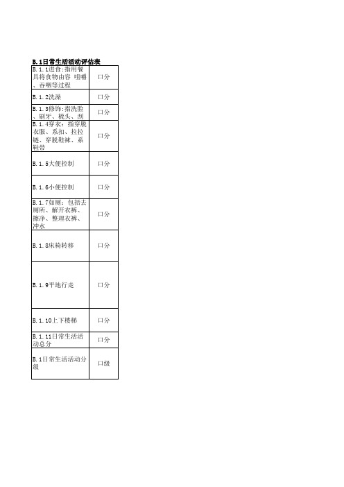 老年人能力评估表