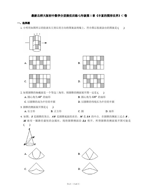 最新北师大版初中数学分层提优训练七年级第1章《丰富的图形世界》C卷(含详细答案及解析)