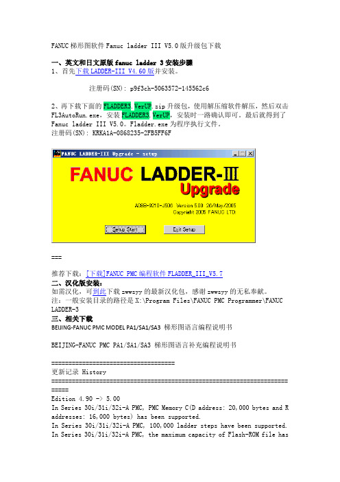 FANUC梯形图软件FanucladderIIIV5.0版升级包下载