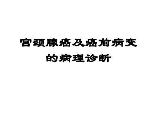 宫颈腺癌及癌前病变的病理诊断