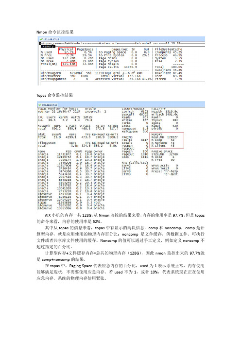 AIX小机内存使用说明