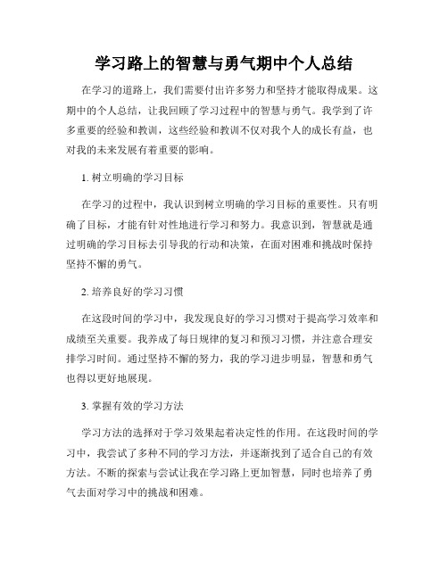 学习路上的智慧与勇气期中个人总结