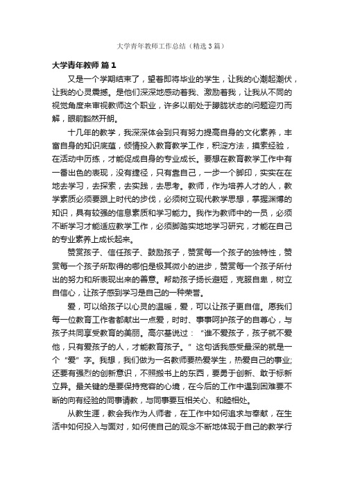 大学青年教师工作总结（精选3篇）