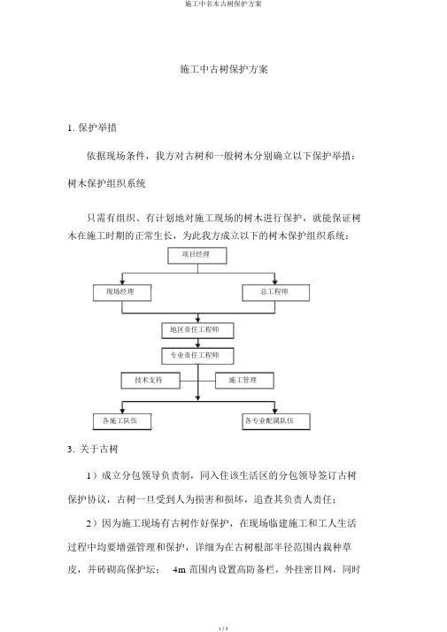 施工中名木古树保护方案