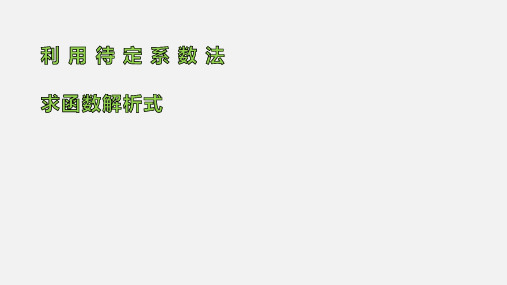 2023年九年级中考数学复习待定系数法求函数解析式 课件