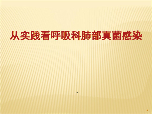 从实践看呼吸科肺部真菌感染 ppt课件