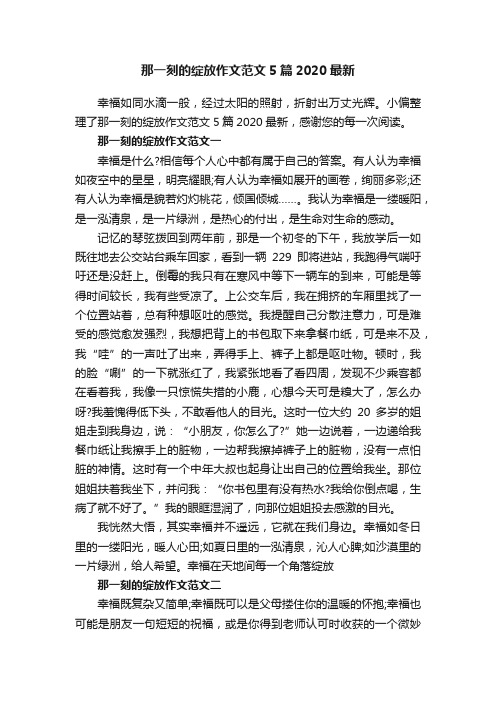 那一刻的绽放作文范文5篇2020最新