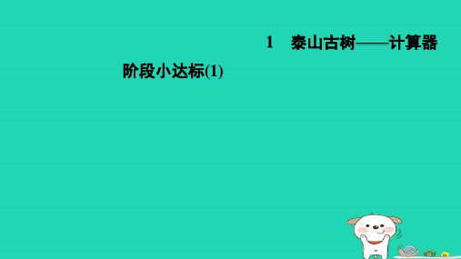 四年级数学下册一泰山古树__计算器阶段小达标1习题课件青岛版六三制