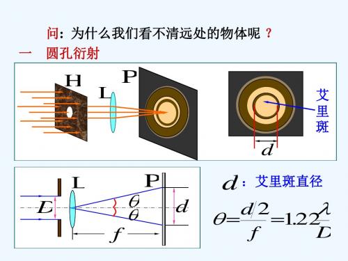 14-7 圆孔衍射 光学仪器的分辨率