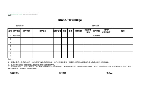 固定资产盘点明细表(标准版)