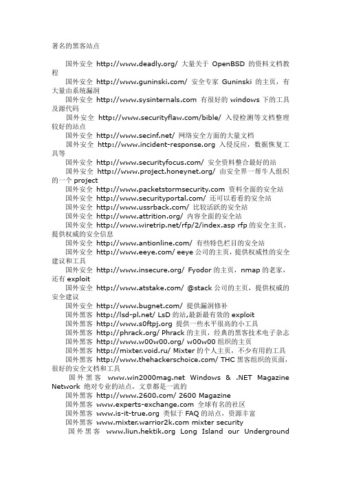 国外黑客网站收集