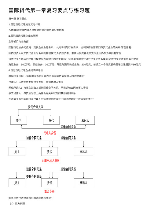 国际货代第一章复习要点与练习题