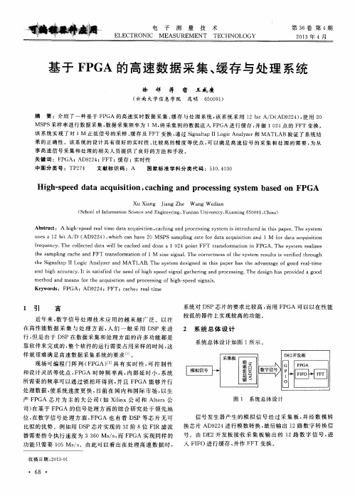 基于FPGA的高速数据采集、缓存与处理系统