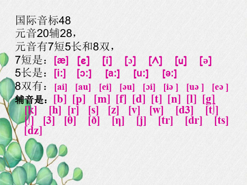 英语音标口诀及5个元音音素