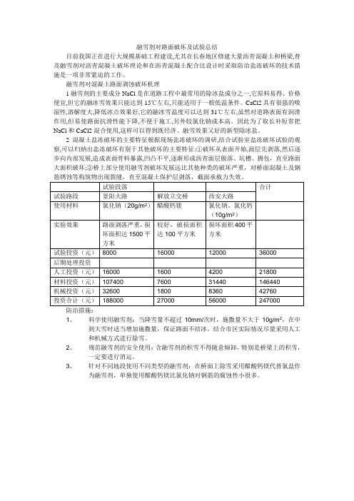 融雪剂的试用总结