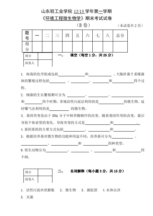 12-13环境微生物试题B