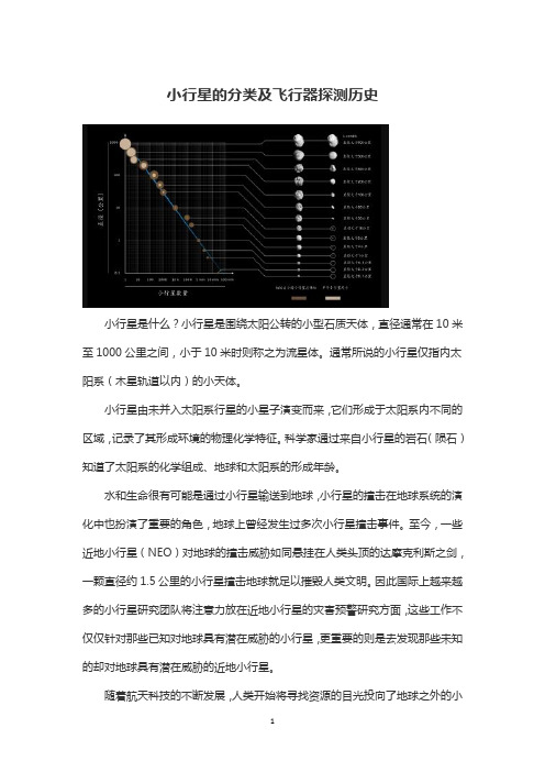 小行星的分类及飞行器探测历史