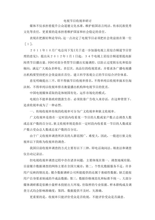 最新-电视节目收视率研讨 精品