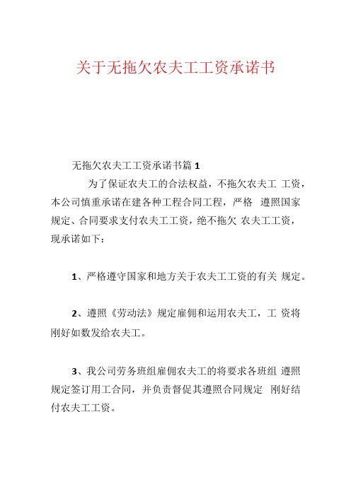 关于无拖欠农民工工资承诺书.docx