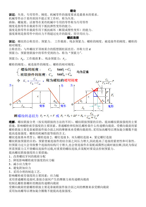 《机械设计》期末考试复习小结