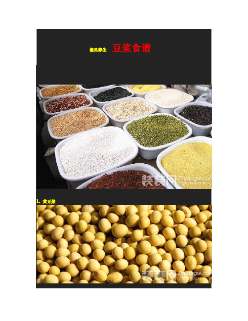 傻瓜养生 豆浆食谱